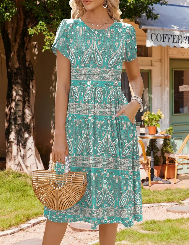 Petal-sleeve tiered midi dress — view 3